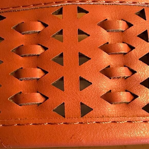 Andiamo Abailey Weave Flats/Sandals Salmon Peach 7.5 7.5W Boho Faux Leather - Picture 7 of 9